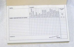 Farrier Forms Invoice Pad